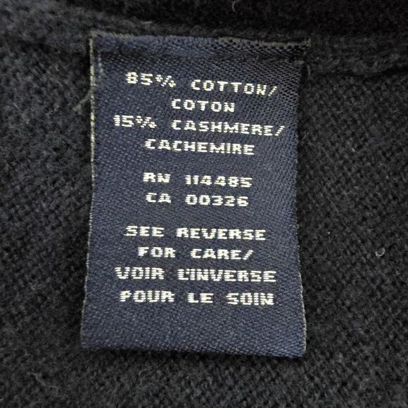 LINCS DC & Co. Sweater Men M Elbow Patch Argyle inside neck Cashmere Cotton - Picture 10 of 10